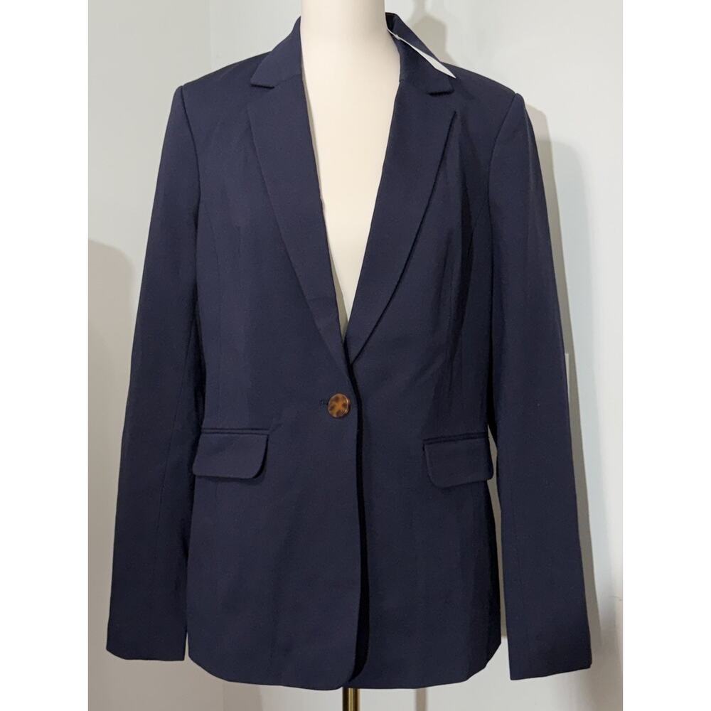 NWT Long Tall Sally LTS Suit Blazer Ponte Longline Navy Jacket UK 14 / US 10